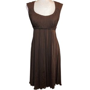 Signature by Sangria Chocolate Brown Midi Dress